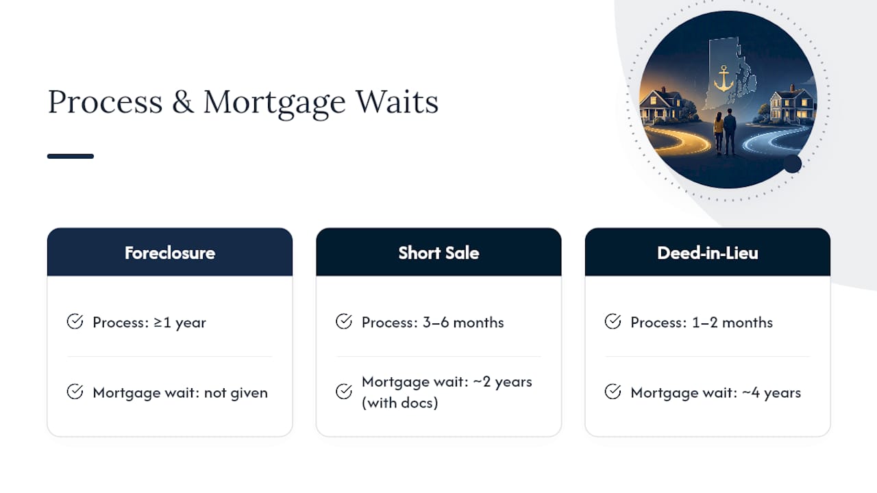 Timeline comparing sale options and mortgage waits