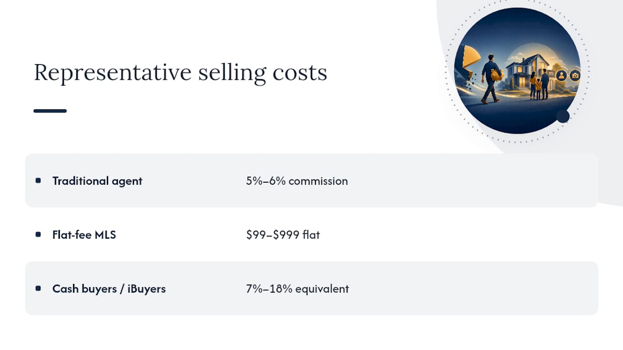 Comparison of home selling route costs