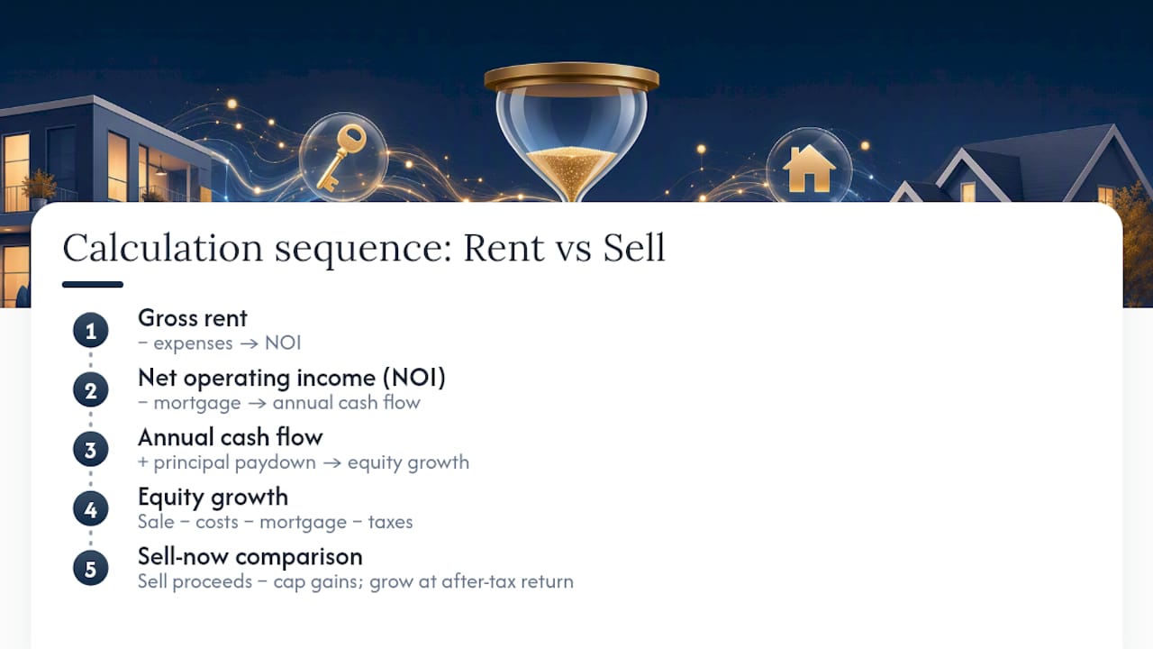 Rent versus sell calculation flow