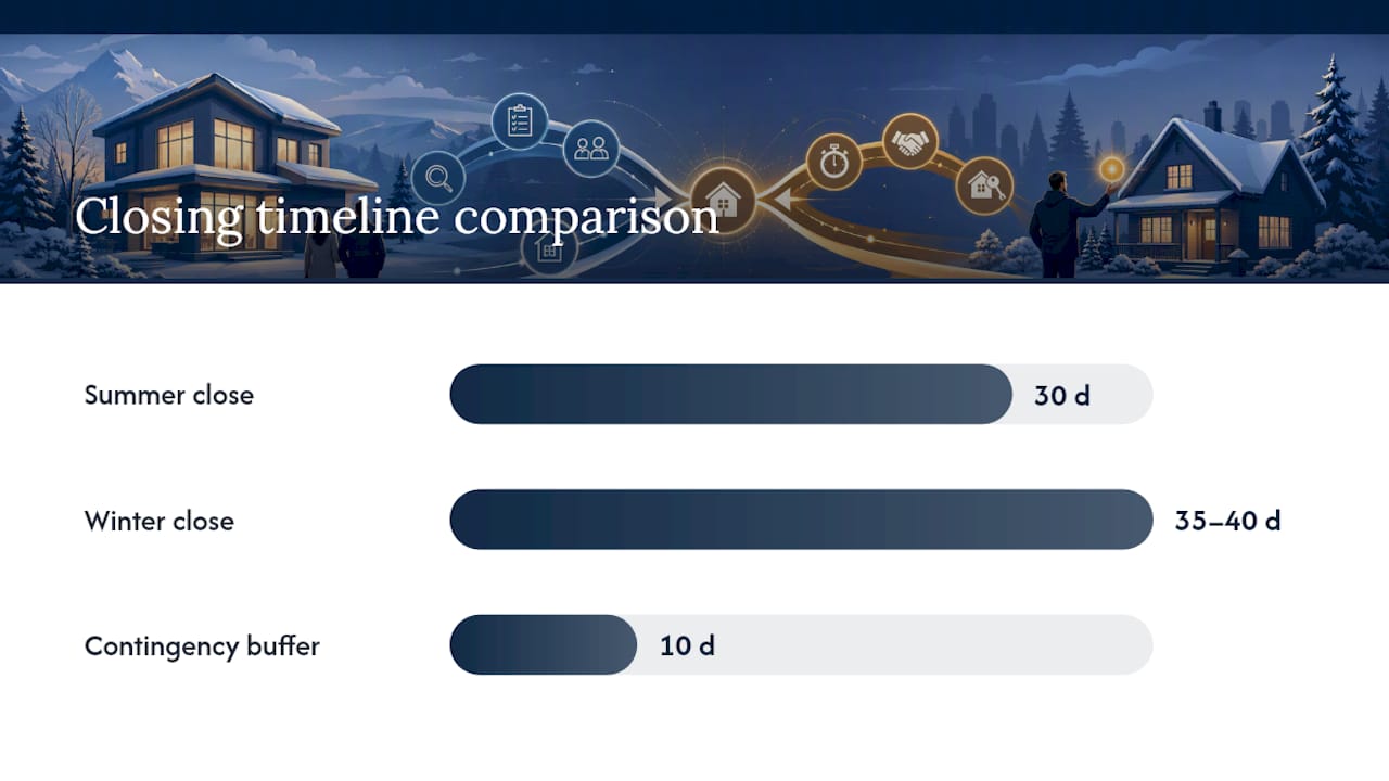 Winter and summer closing timeline comparison