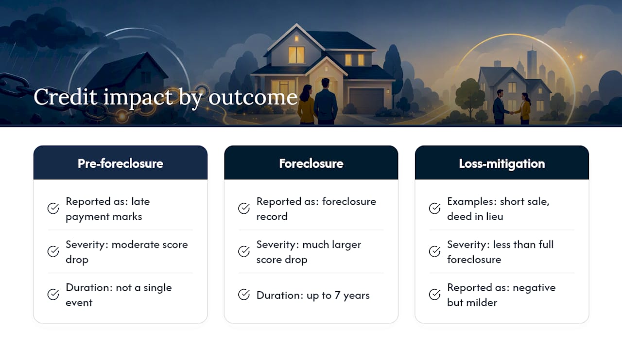 Does Pre-Foreclosure Hurt Your Credit Score? — overview diagram