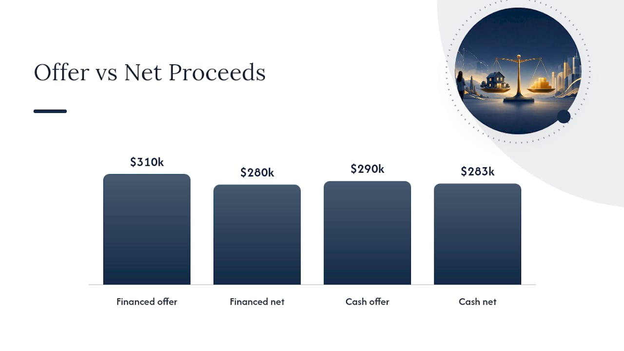 Cash and financed offer net proceeds comparison