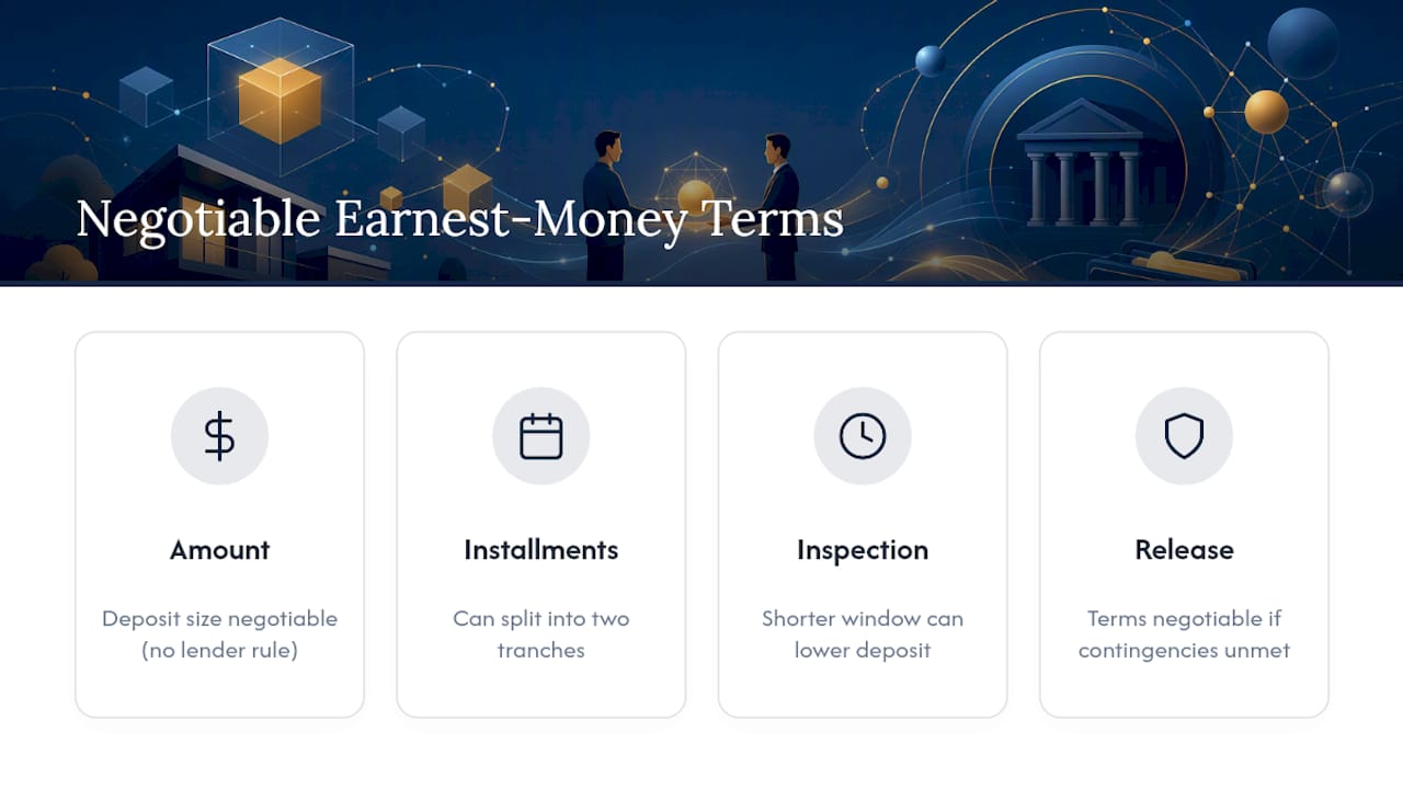 Negotiable earnest money terms in cash deals