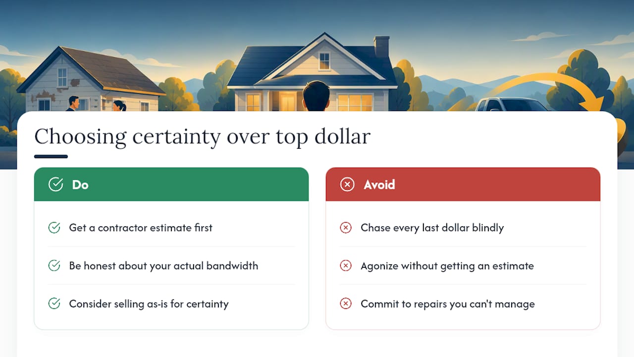 A Personal Take on Choosing Certainty Over Top Dollar — overview diagram