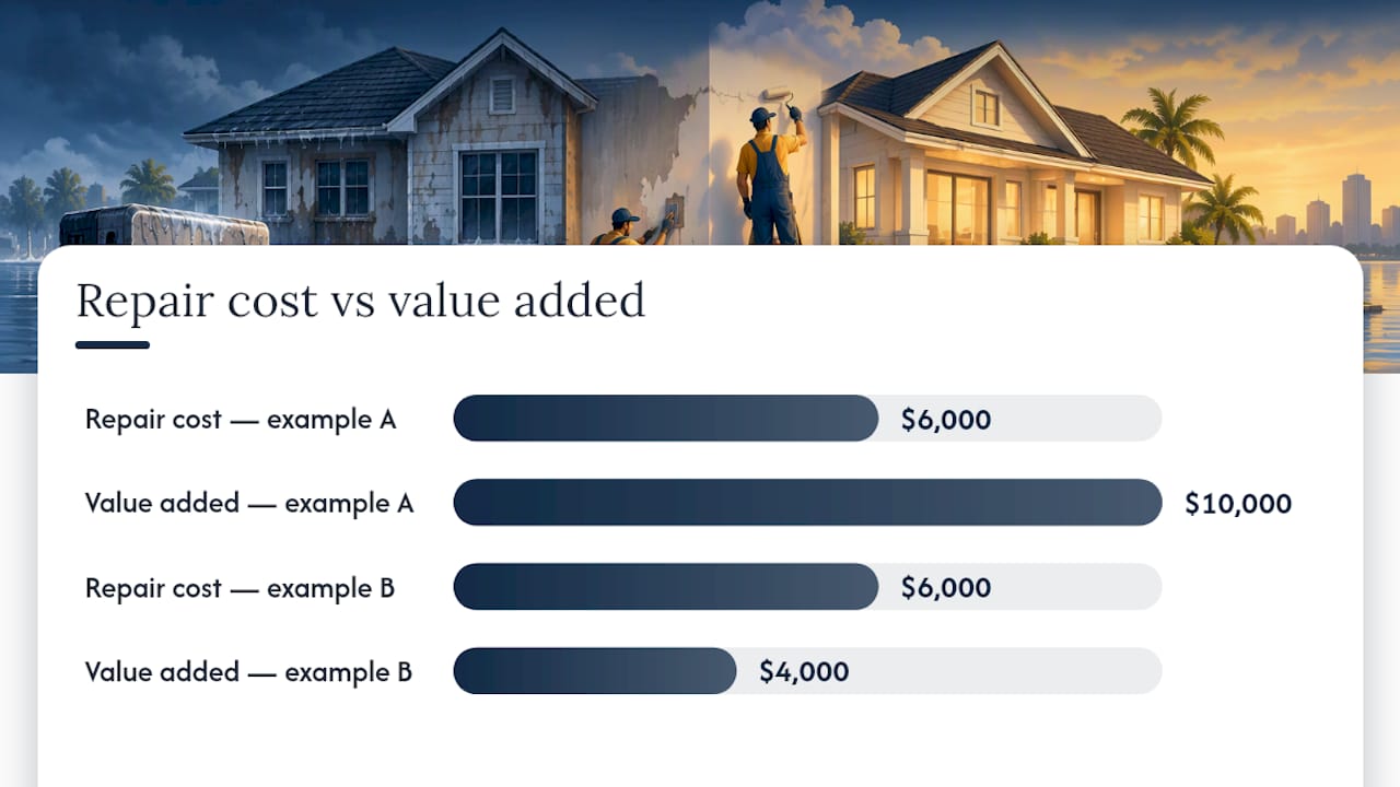 Repair cost and resale value comparison